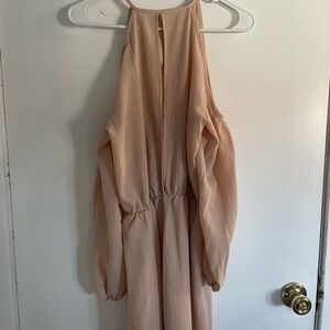 Elegant Peach Cold Shoulder Dress